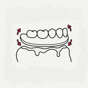 With denture cream bleibt die Lücke